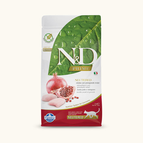 Farmina N&D Prime Chicken & Pomegranate Neutered Adult Grain Free Dry Cat Food